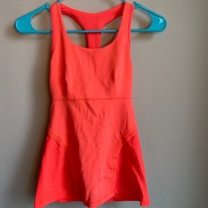 Lululemon orange racerback top with built in bra